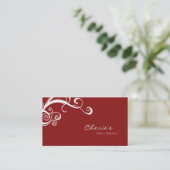 Carte de visite floral blanc rouge de remous (Debout devant)