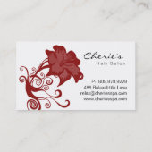 Carte de visite floral blanc rouge de remous (Dos)