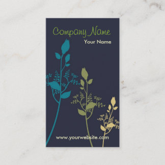 Carte de visite floral (bleu)