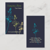 Carte de visite floral (bleu) (Devant / Derrière)