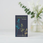 Carte de visite floral (bleu) (Debout devant)