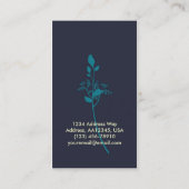 Carte de visite floral (bleu) (Dos)