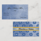 Carte de visite floral bleu (Devant / Derrière)