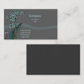 Carte De Visite Floral bleu (Devant / Derrière)