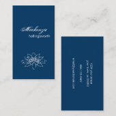 Carte de visite floral bleu et blanc (Devant / Derrière)