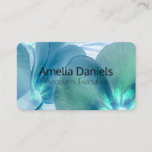Carte de visite floral bleu et Turquoise (Devant)