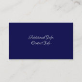 Carte de visite Floral bleu monogramme 2 (Dos)