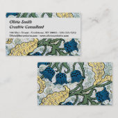 Carte De Visite Floral Blue Flowers Lily Valley Répétition (Devant / Derrière)