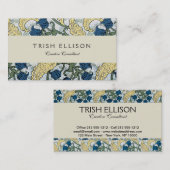 Carte De Visite Floral Blue Flowers Lily Valley Répétition (Devant / Derrière)