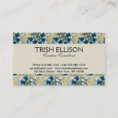 Carte De Visite Floral Blue Flowers Lily Valley Répétition (Dos)