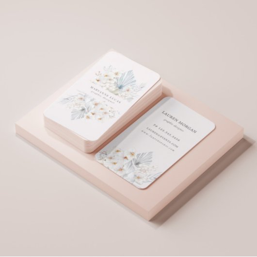 Carte de visite Floral Bohème Bleu