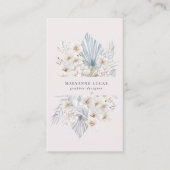 Carte de visite Floral Bohème Bleu (Devant)