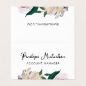 Carte De Visite Floral botanique avec un joli script et code QR (Extérieur déplié)