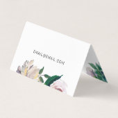 Carte De Visite Floral botanique avec un joli script et code QR (Dos)