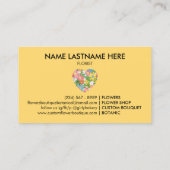 Carte De Visite Floral botanique d'été jaune (Dos)