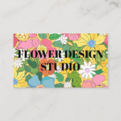 Carte De Visite Floral botanique d'été jaune (Devant)