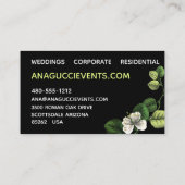 Carte De Visite Floral botanique vert blanc noir élégant moderne (Dos)