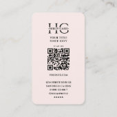 Carte De Visite Floral Botaniste Fleur sauvage Monogramme rose Élé (Dos)