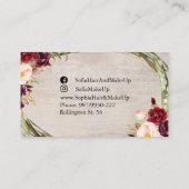 Carte De Visite Floral Bourgogne Peony Blush Russe (Dos)