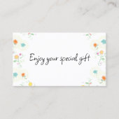 Carte De Visite Floral Business Gift Certificate Card (Devant)