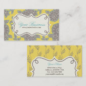 Carte de visite floral, carte de profil (Devant / Derrière)