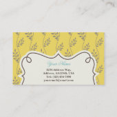 Carte de visite floral, carte de profil (Dos)