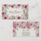 Carte de visite floral, carte de profil (Devant / Derrière)