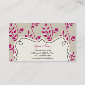 Carte de visite floral, carte de profil (Dos)