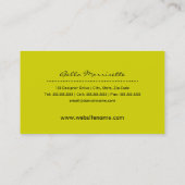 Carte De Visite Floral Chartreuse moderne (Dos)