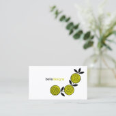 Carte De Visite Floral Chartreuse moderne (Debout devant)