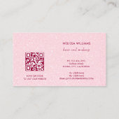 Carte De Visite Floral Cherry Blossom Pink Glitter QR Code (Dos)