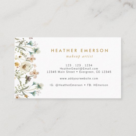 Carte de visite floral chic (Dos)