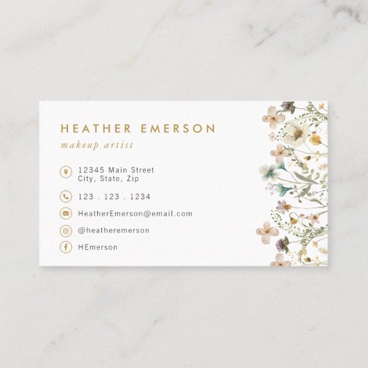 Carte de visite floral chic (Dos)