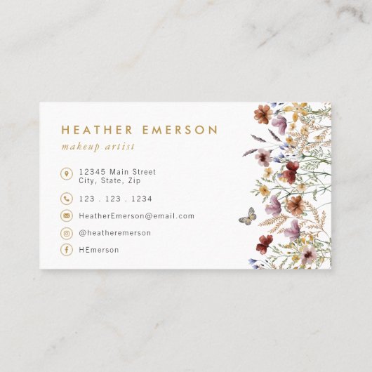 Carte de visite floral chic (Dos)