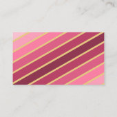 Carte de visite floral Chic Rose Gold Stripes (Dos)
