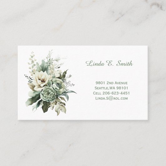 Carte de visite Floral Classique (Devant)