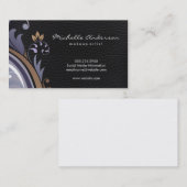 Carte De Visite Floral classique en cuir lux Arrière - plan (Devant / Derrière)