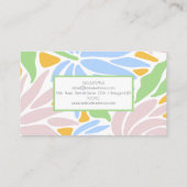 Carte De Visite Floral coloré rétro (Dos)