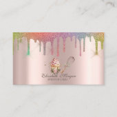 Carte De Visite Floral Cupcake Rolling Pin Rainbow Drips Bakery (Devant)