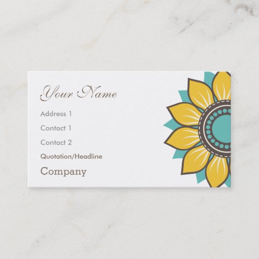Carte De Visite Floral Daisy Design moderne tendance (Devant)