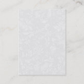 Carte De Visite Floral Damask Gris Monogramme calligraphie (Dos)