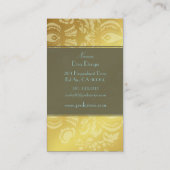 Carte de visite Floral Damask or Turquoise (Dos)