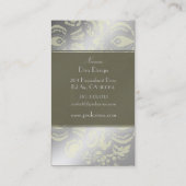 Carte de visite Floral Damask ton argent (Dos)