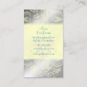 Carte De Visite Floral Damask Turquoise/Faux Silver (Dos)