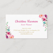 Carte de visite floral d'ananas rose tropicale (Dos)