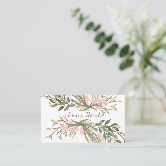 Carte de visite floral d'aquarelle (Debout devant)