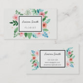 Carte de visite floral d'aquarelle (Devant / Derrière)