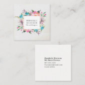 Carte de visite floral d'aquarelle de cadre (Devant / Derrière)