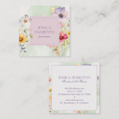 Carte de visite floral d'aquarelle moderne (Devant / Derrière)