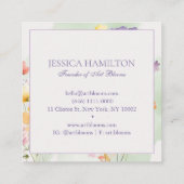 Carte de visite floral d'aquarelle moderne (Dos)